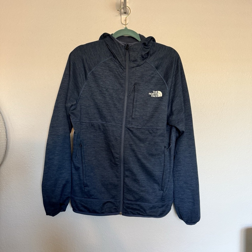 The North Face Men's Hoodie Jacket M Blue Full Zip Activewear Outdoor Hiking